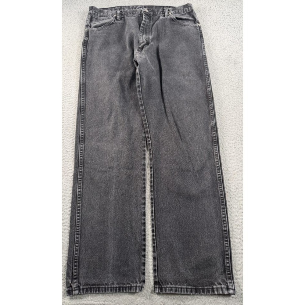 VTG Wrangler Jeans Mens 34x31 Gray Original Cowboy Cut Silver Stitch Made In USA